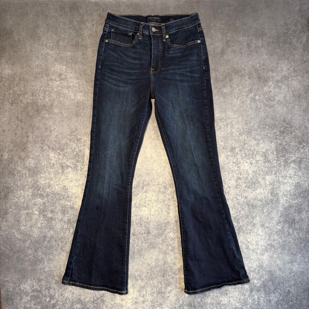 Lucky Brand Stevie High Rise Flare Jeans Dark Wash Denim Womens Size 6/28
